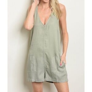 Last one! DESERT Sage Super Soft Tencel Romper